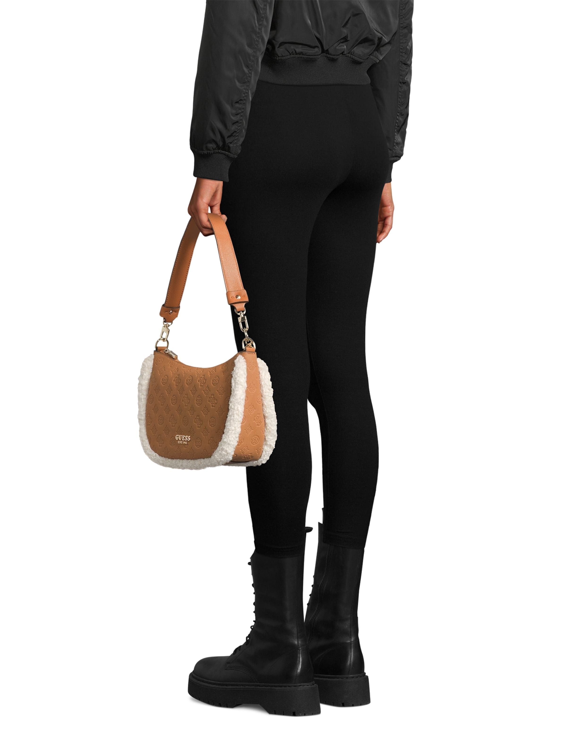 GUESS Schultertasche 'Davika' in Braun