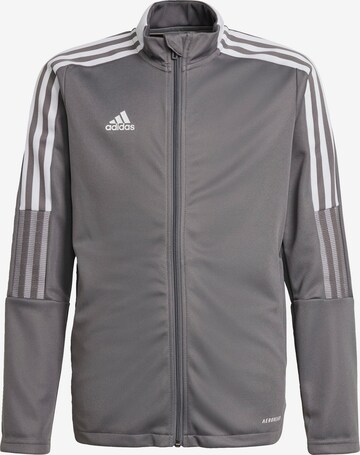 ADIDAS PERFORMANCE Athletic Jacket in Grey: front