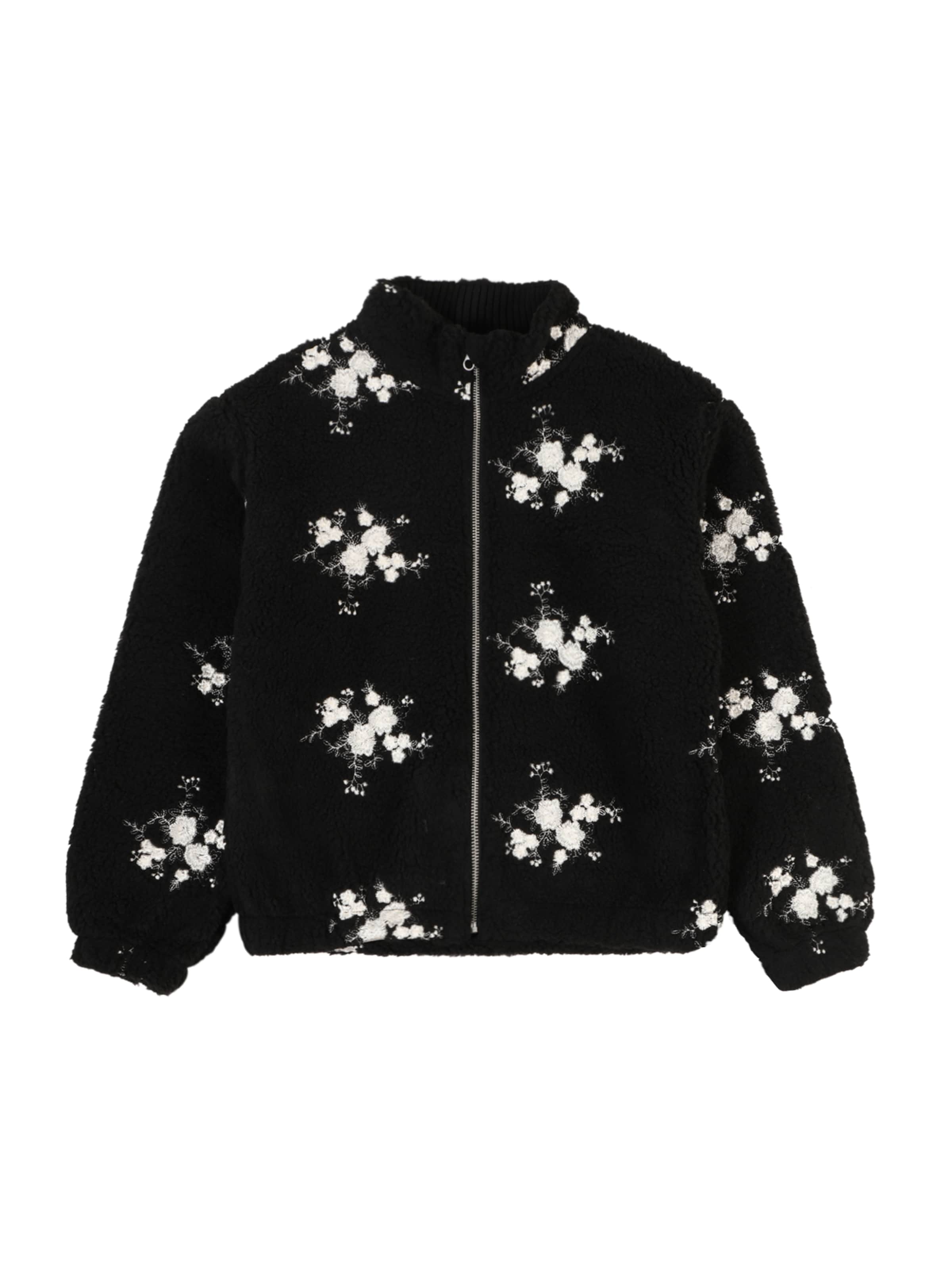 ONLY GIRLS Fleece Jacket 'KOGVALENTINA' in Black: front