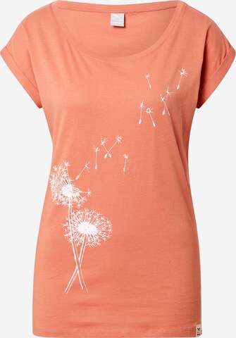 Iriedaily T-shirt 'Pusteblume' i orange: framsida