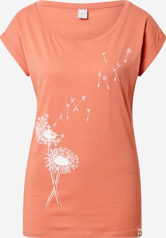 Iriedaily T-Shirt 'Pusteblume' in Orange: predná strana