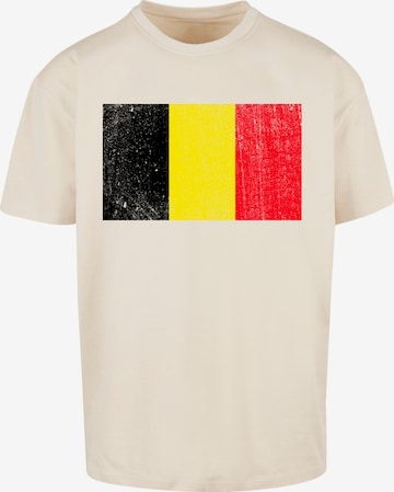 F4NT4STIC Shirt 'Belgium Belgien Flagge' in Beige: front