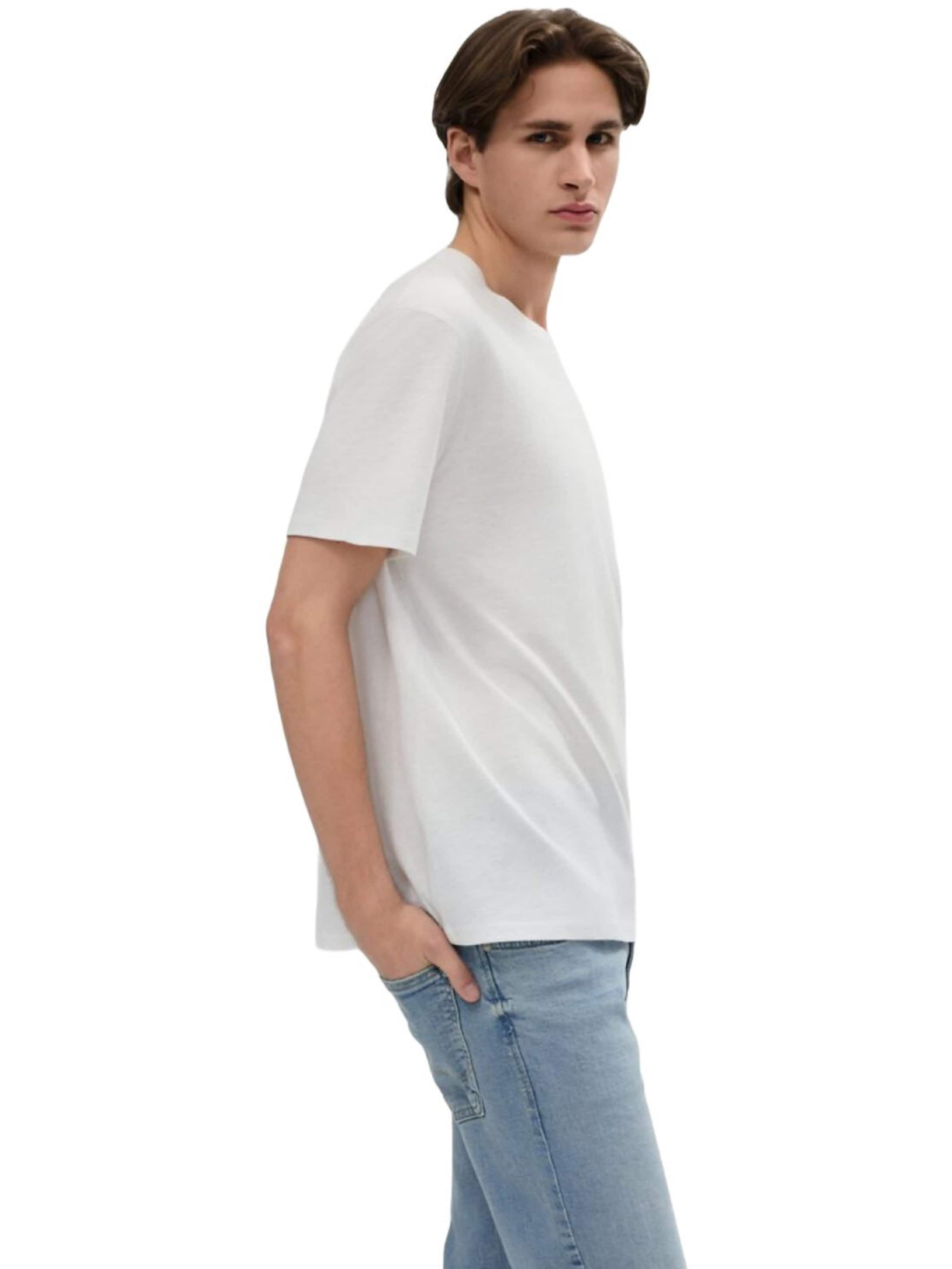 LTB Jeans - Camiseta 'LTB Jeans Herren Slub T-Shirt' en blanco