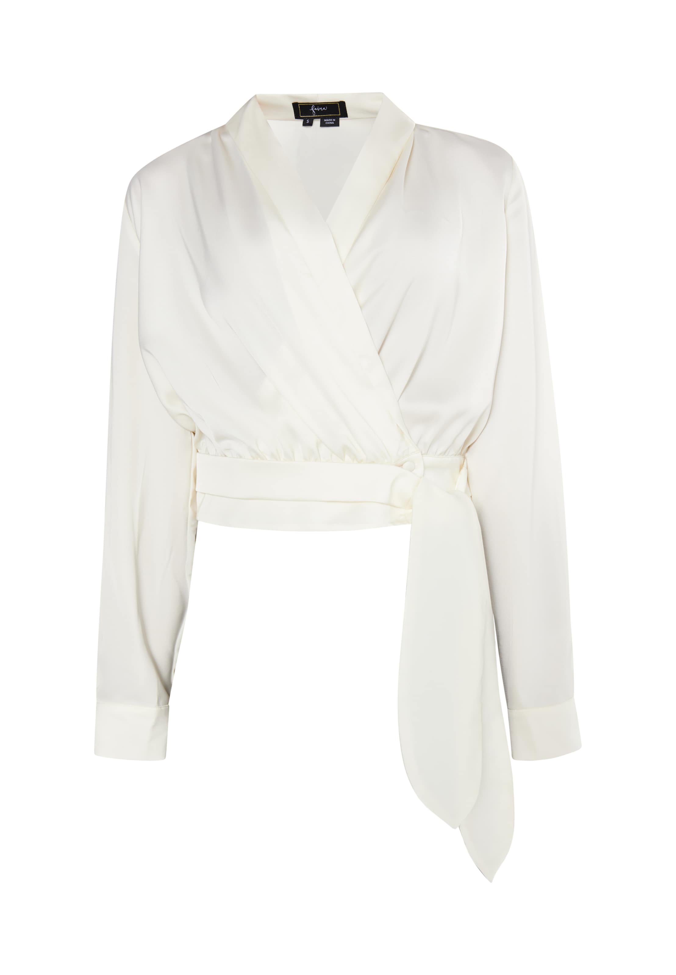 Camicia da donna di faina in bianco: frontale