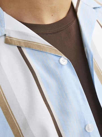 JACK & JONES Comfort fit Button Up Shirt 'PALMA RESORT' in Blue