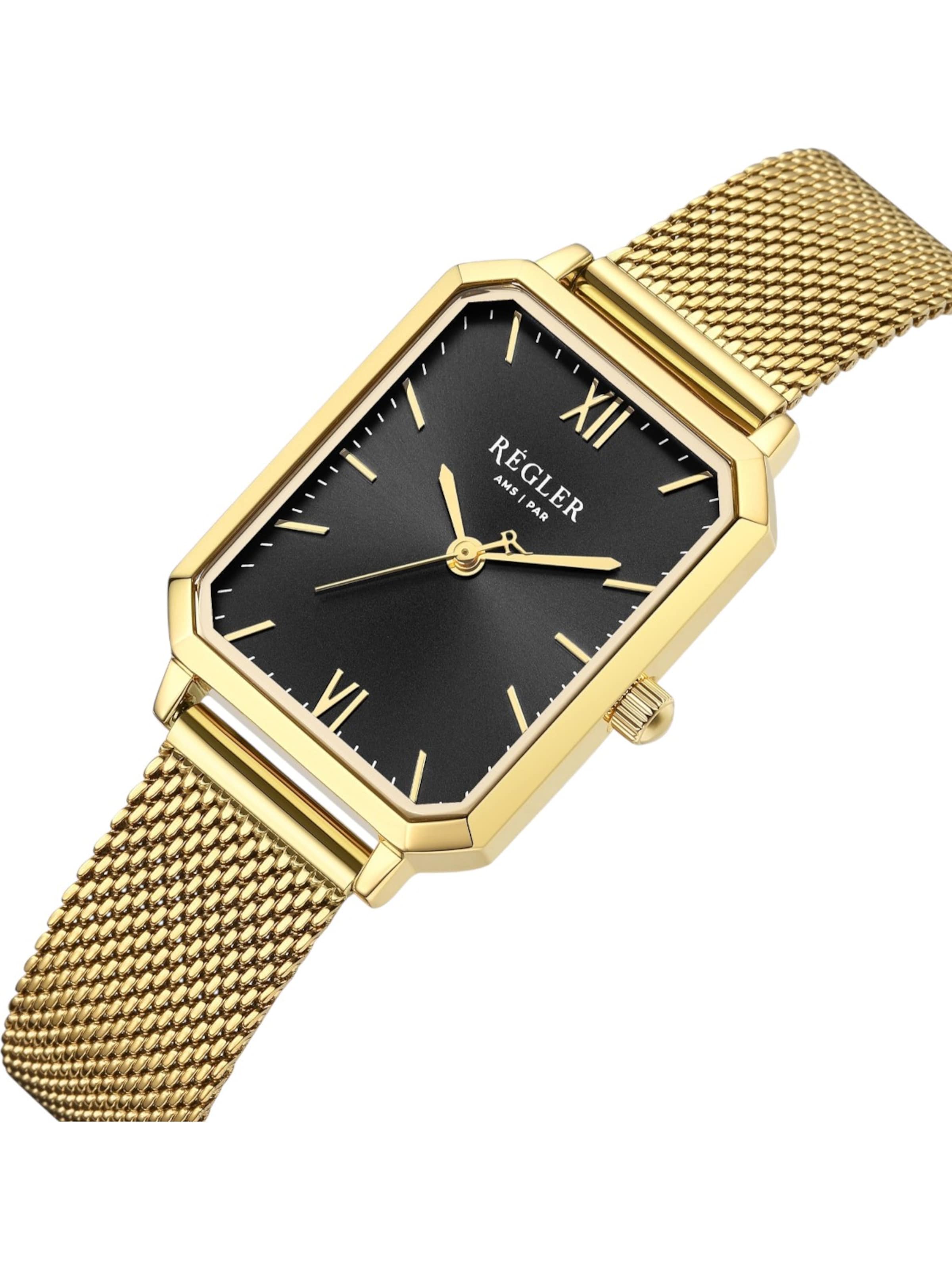 Montre à affichage analogique 'Régler Élégance Mesh Gold - Black' Régler en or