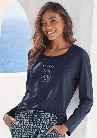 VIVANCE Slaapshirt in Blauw: voorkant