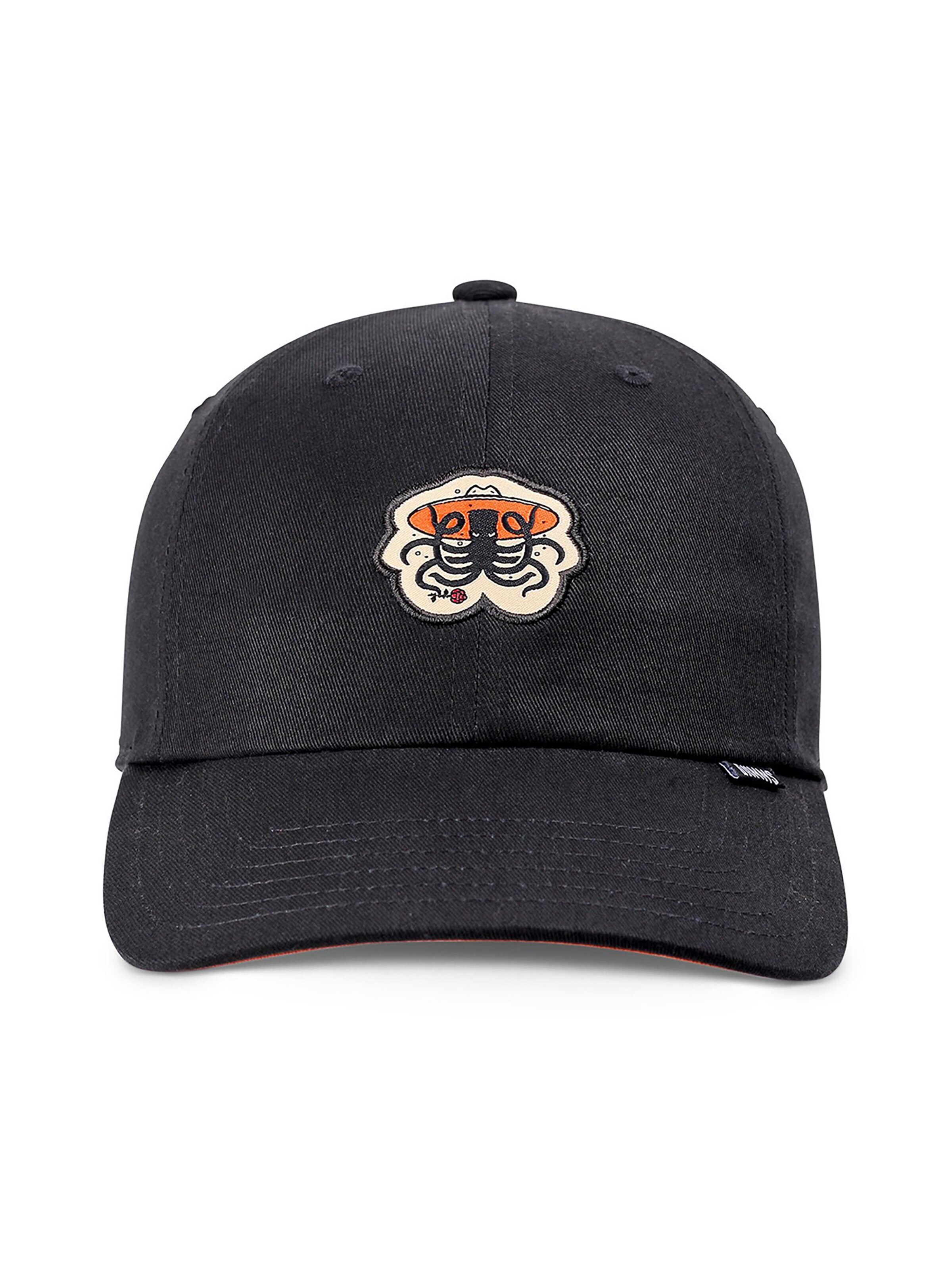 DJINNS Cap 'Rose Kraken' in Black: front