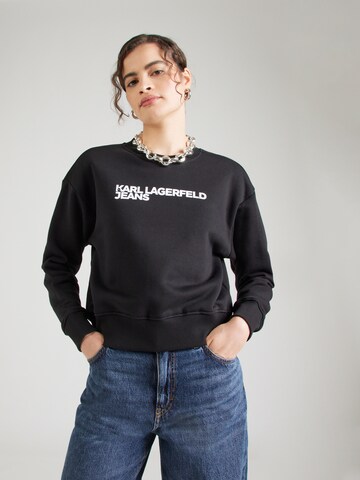 KARL LAGERFELD JEANS Суичър 'ESSENTIAL' в черно: отпред
