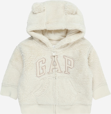 GAP Zip-Up Hoodie in Beige: front