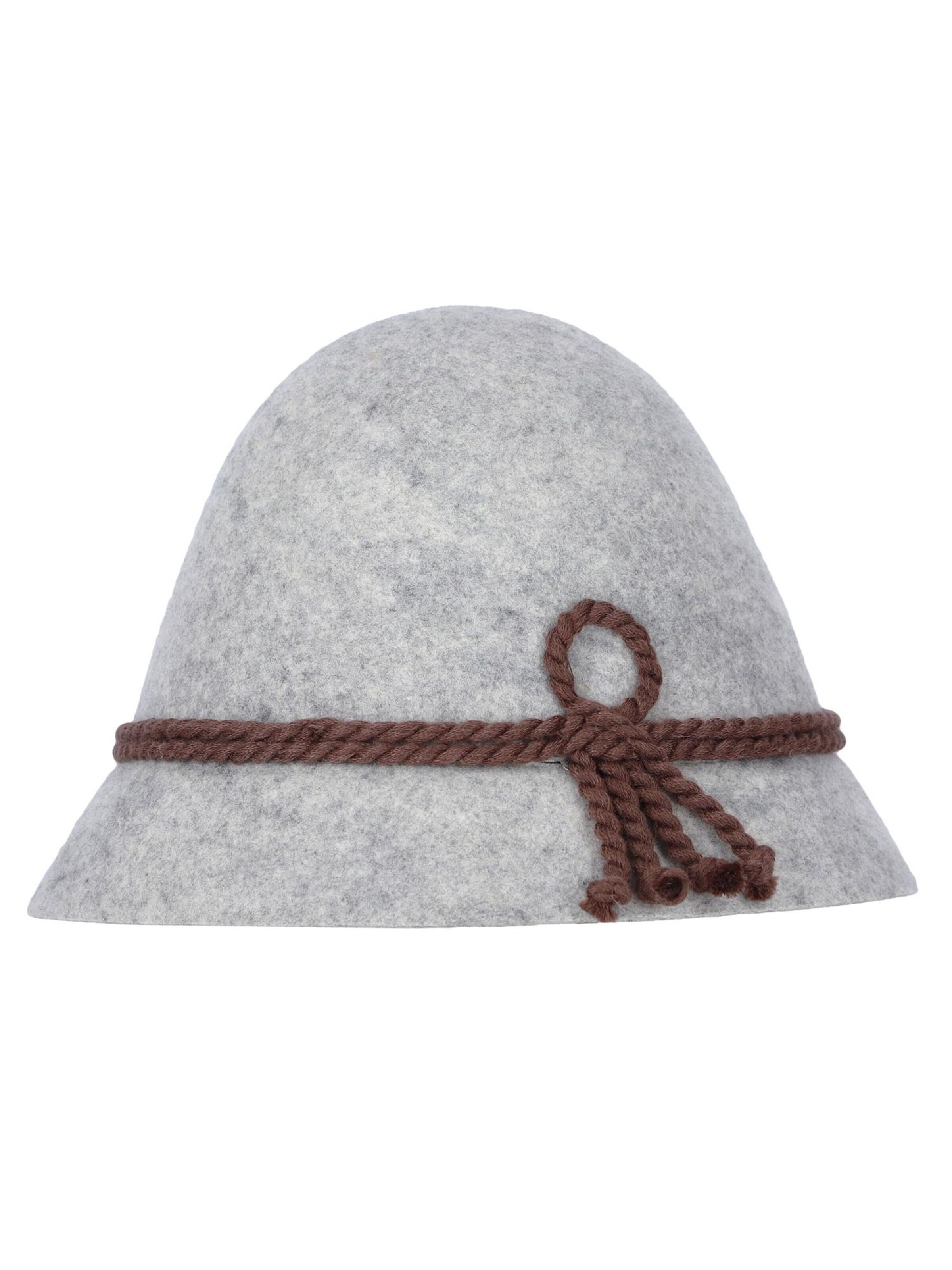 Steigenhöfer Traditional Hat 'Original Herren Trachtenhut, Wanderhut, Stopselhut - Heinrich - 100% Schurwolle' in Grey: front
