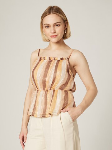 Guido Maria Kretschmer Women Top 'Viviana' in Beige: predná strana