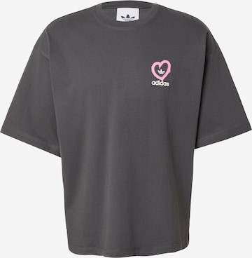 T-Shirt 'V-Day Big Heart' ADIDAS ORIGINALS en gris : devant