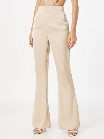 Misspap Flared Pleat-Front Pants in Grey: front