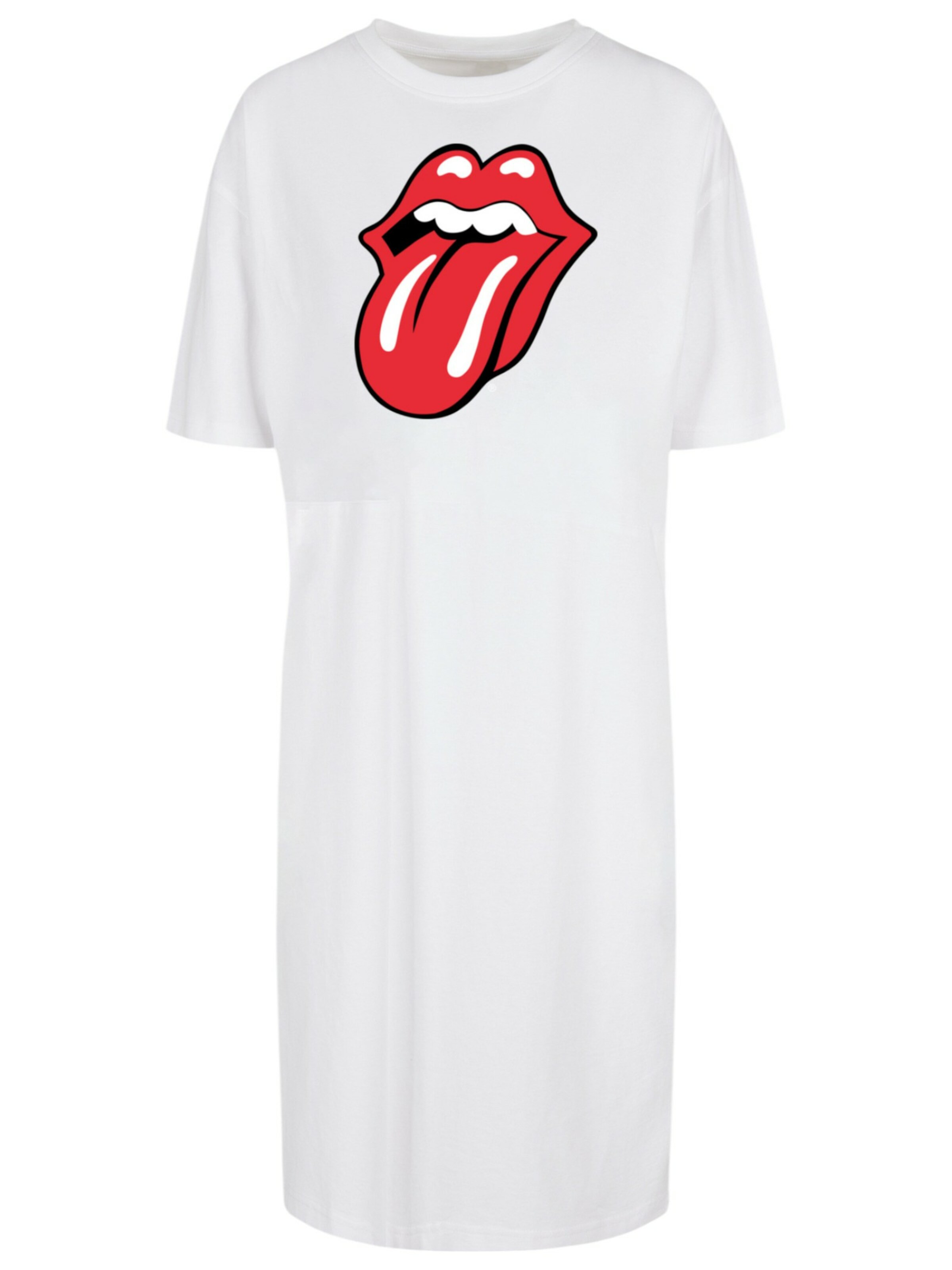 F4NT4STIC Kleid 'The Rolling Stones Zunge' in Weiß: Vorderseite