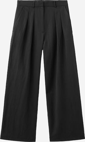 MANGO Wide Leg Laskoshousut 'Marga' värissä musta: etupuoli