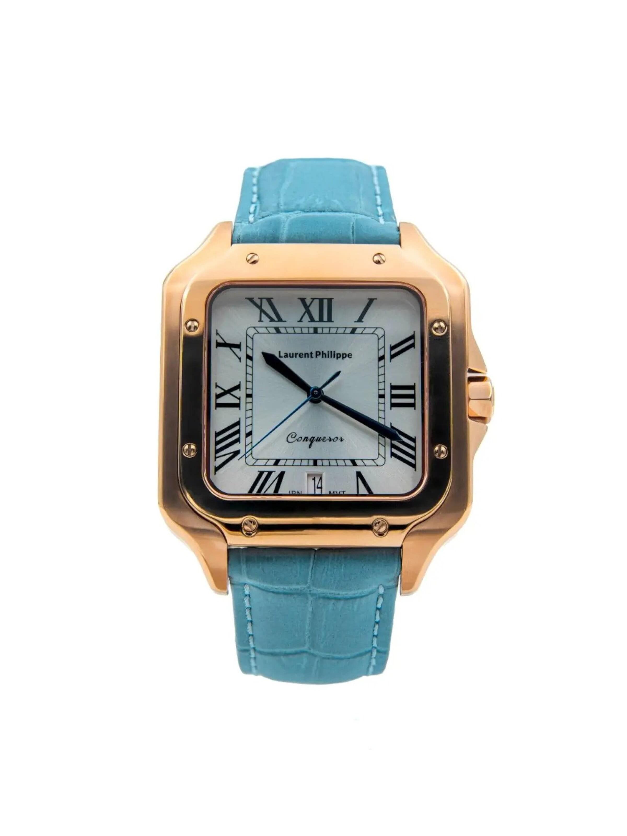 Laurent Philippe - Reloj analógico 'Conqueror Spirit of the Rose – Icy Petal' en oro: frente