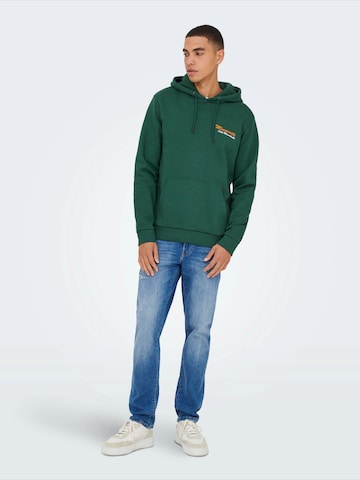 Only & Sons Sweatshirt 'ONSCERES KENNY' in Green