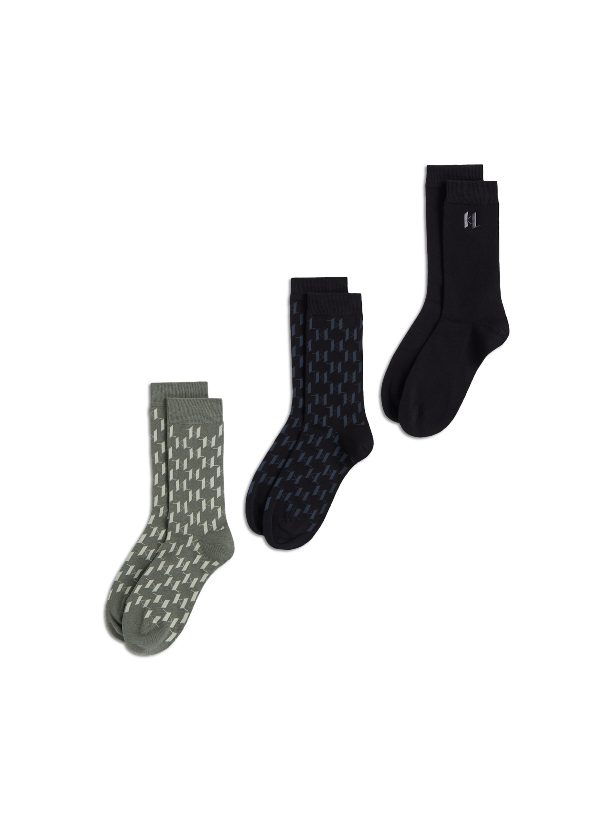 Karl Lagerfeld Носки ' Monogram-Socken – 3er-Pack ' в Смешанный: спереди