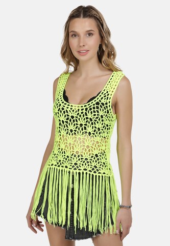 Tops en tricot IZIA en vert : devant