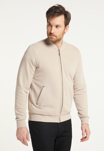 DreiMaster Vintage Zip-Up Hoodie in Beige: front