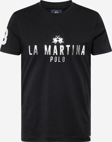 La Martina T-Shirt in Schwarz: predná strana