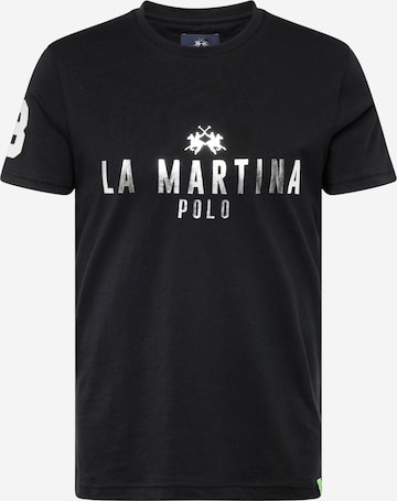 La Martina - Camiseta en negro: frente