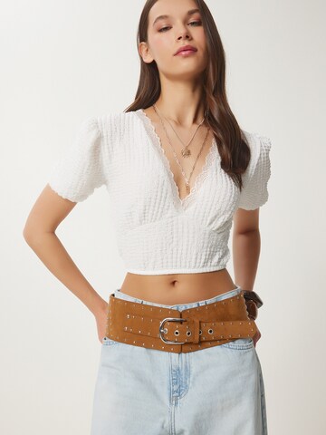 Happiness İstanbul - Blusa em branco: frente