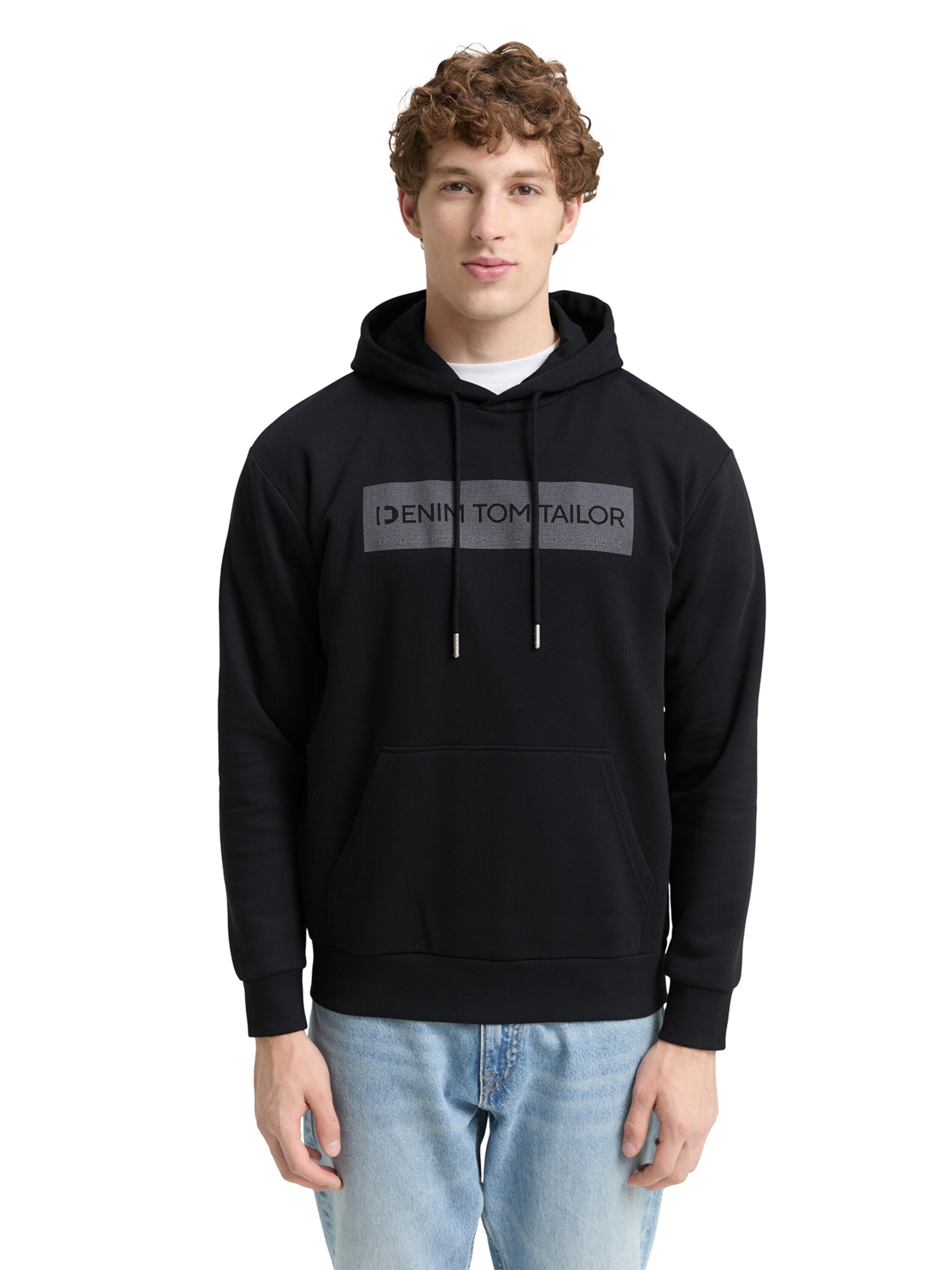 TOM TAILOR DENIM Sweatshirt in Black: front