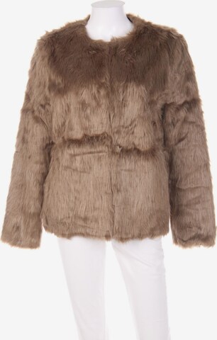 Goldie London Faux Fur-Jacke M in Braun: predná strana