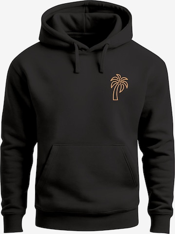 Neverless Sweatshirt 'Palm Lineart Logo' in Black: front