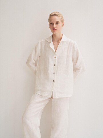 AmourLinen Pyjama 'Nightly' in Wit