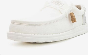 HEY DUDE Moccasins 'Wally Break Stitch' in White: front