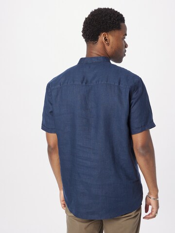 No Excess Comfort fit Button Up Shirt in Blue