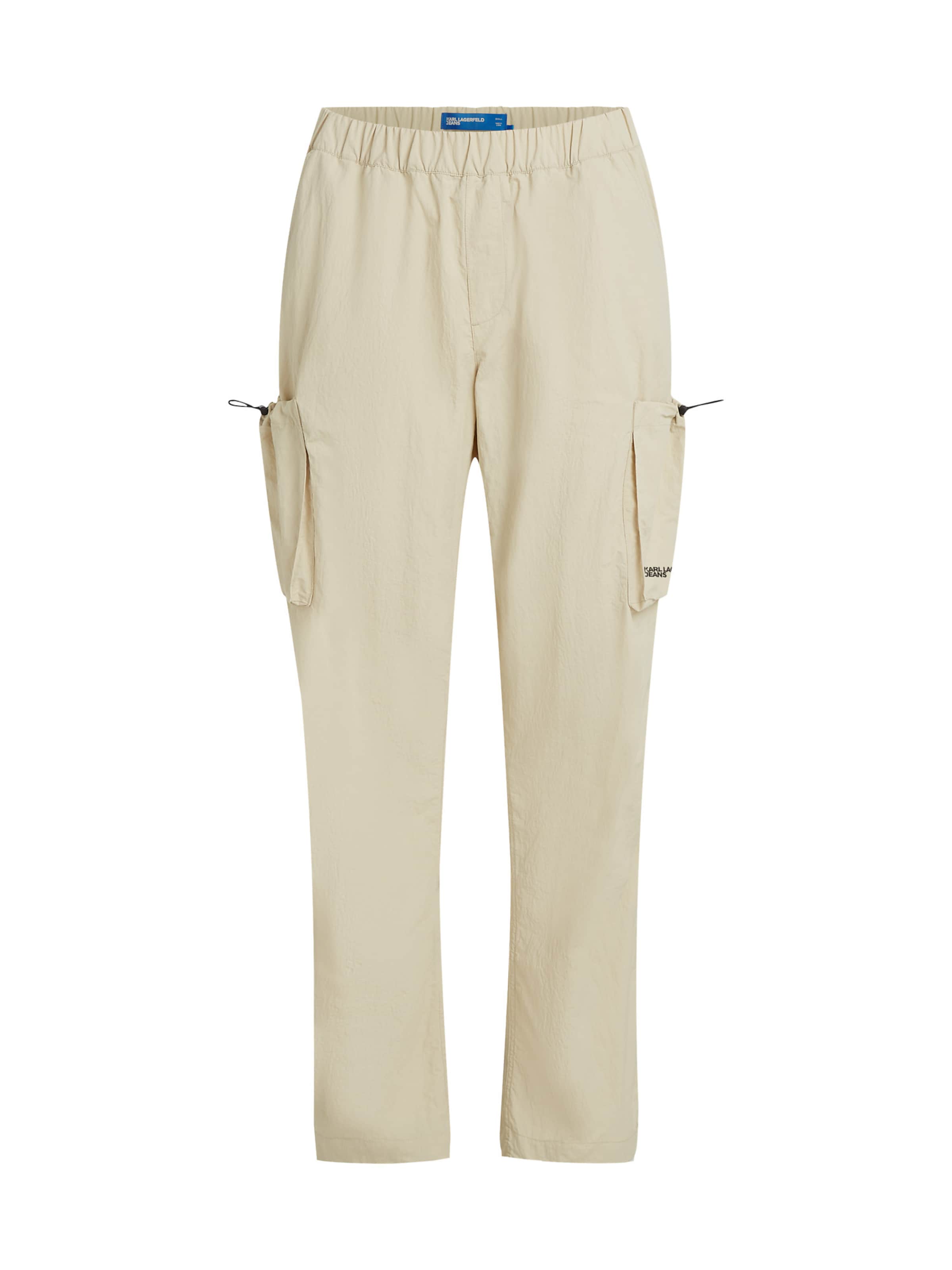 smėlio KARL LAGERFELD JEANS Standartinis Laisvo stiliaus kelnės: priekis