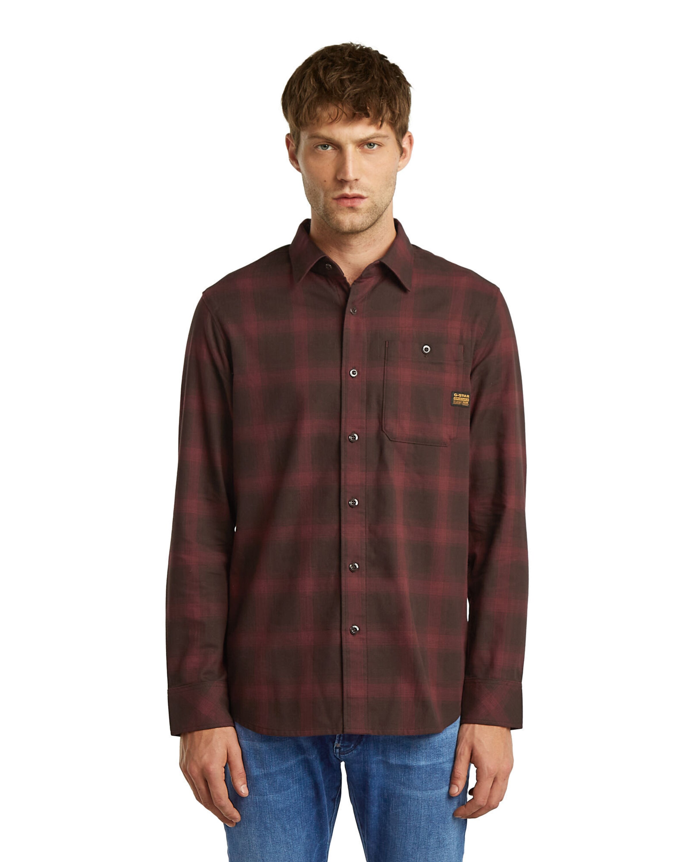 G-STAR Slim fit Overhemd 'Bristum 2.0' in Bruin: voorkant