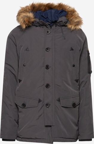 Parka d’hiver INDICODE JEANS en gris : devant