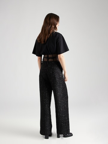 Soft Rebels Wide leg Pleat-Front Pants 'Sabri' in Black