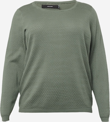 Vero Moda Curve Pullover 'CARE' i grøn: forside