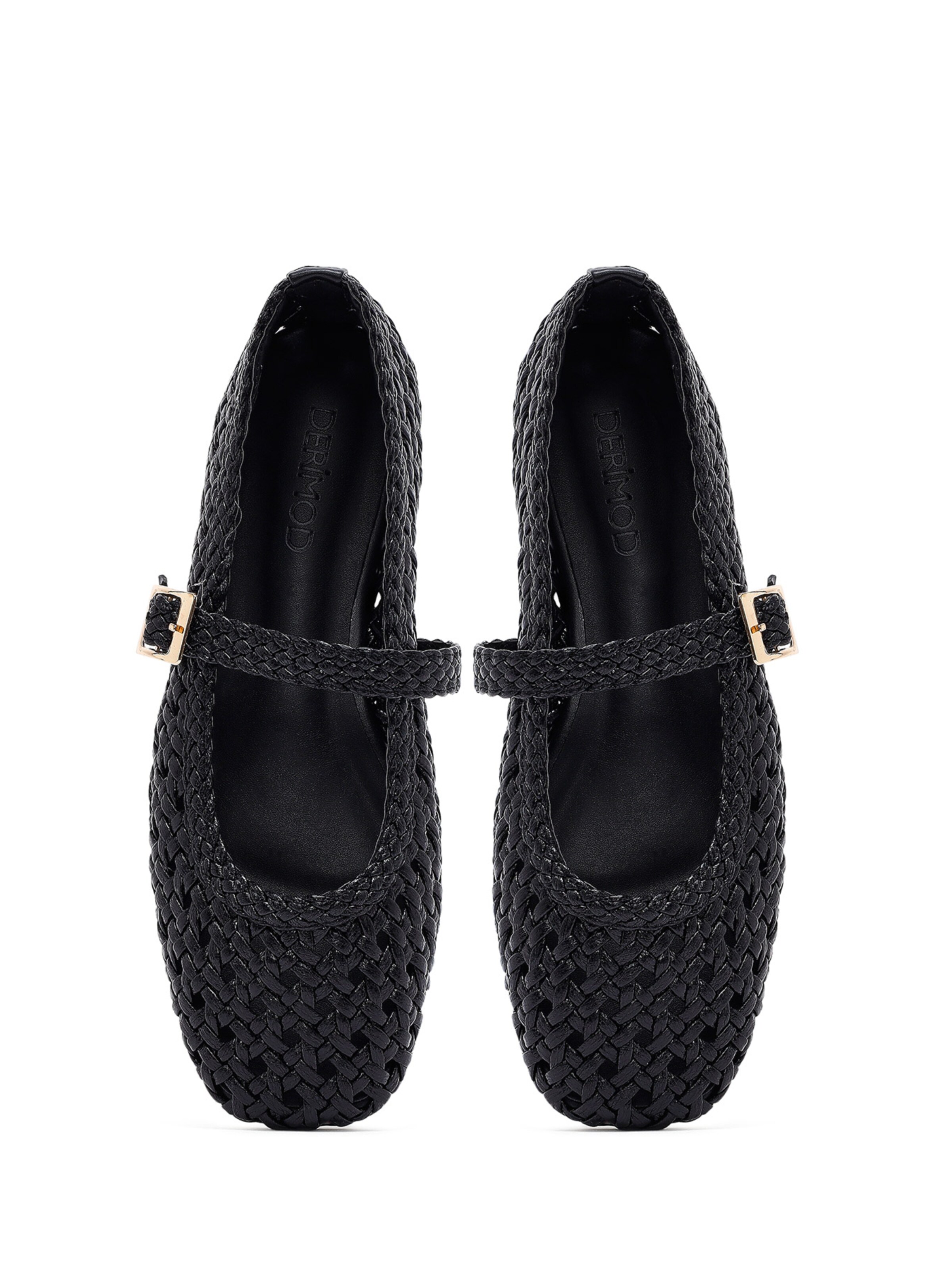 Derimod Ballet Flats with Strap in Black