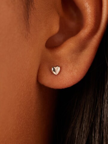 Lucardi Oorbellen 'Herz' in Zilver: voorkant