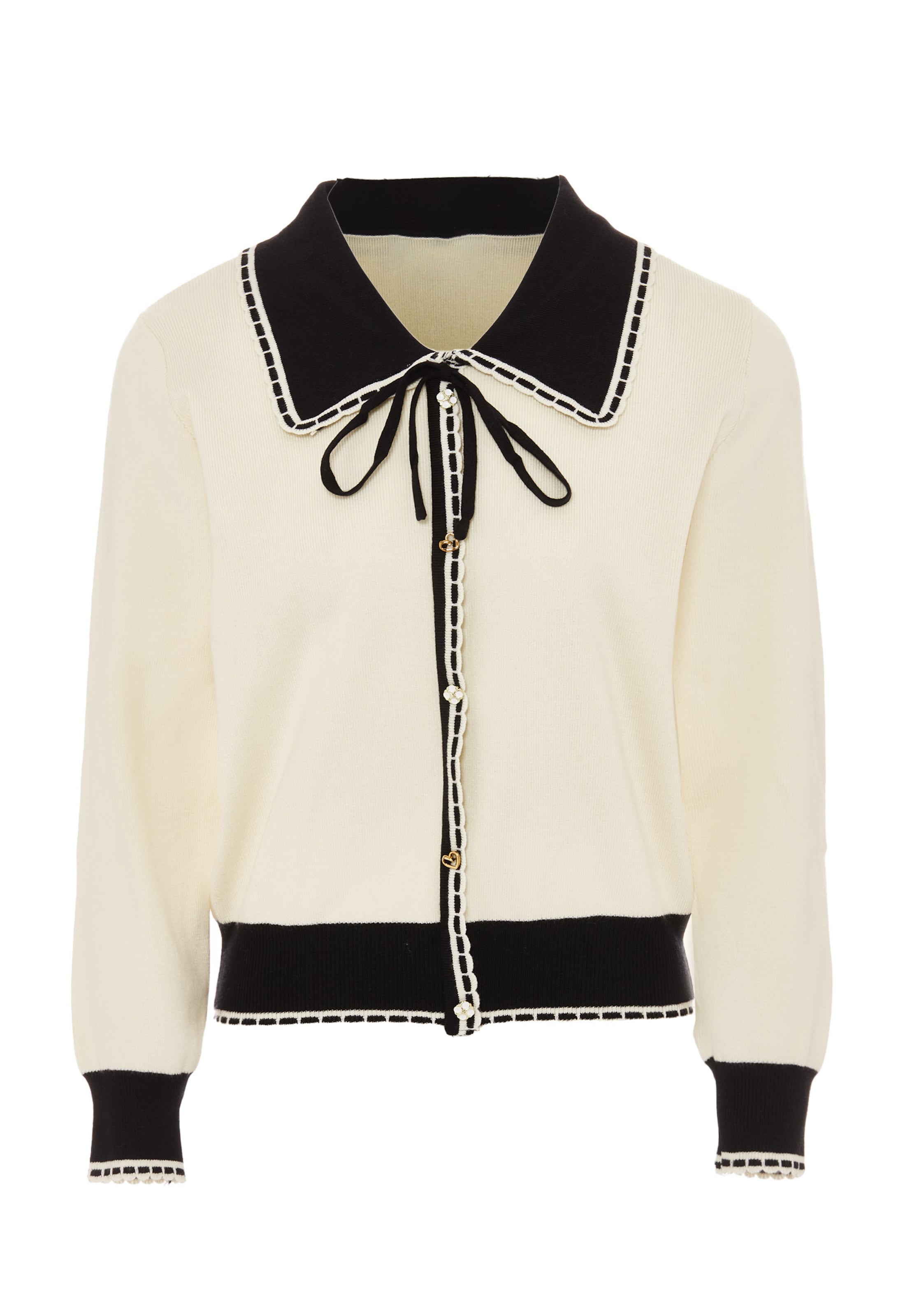 NAEMI Knit cardigan in White: front