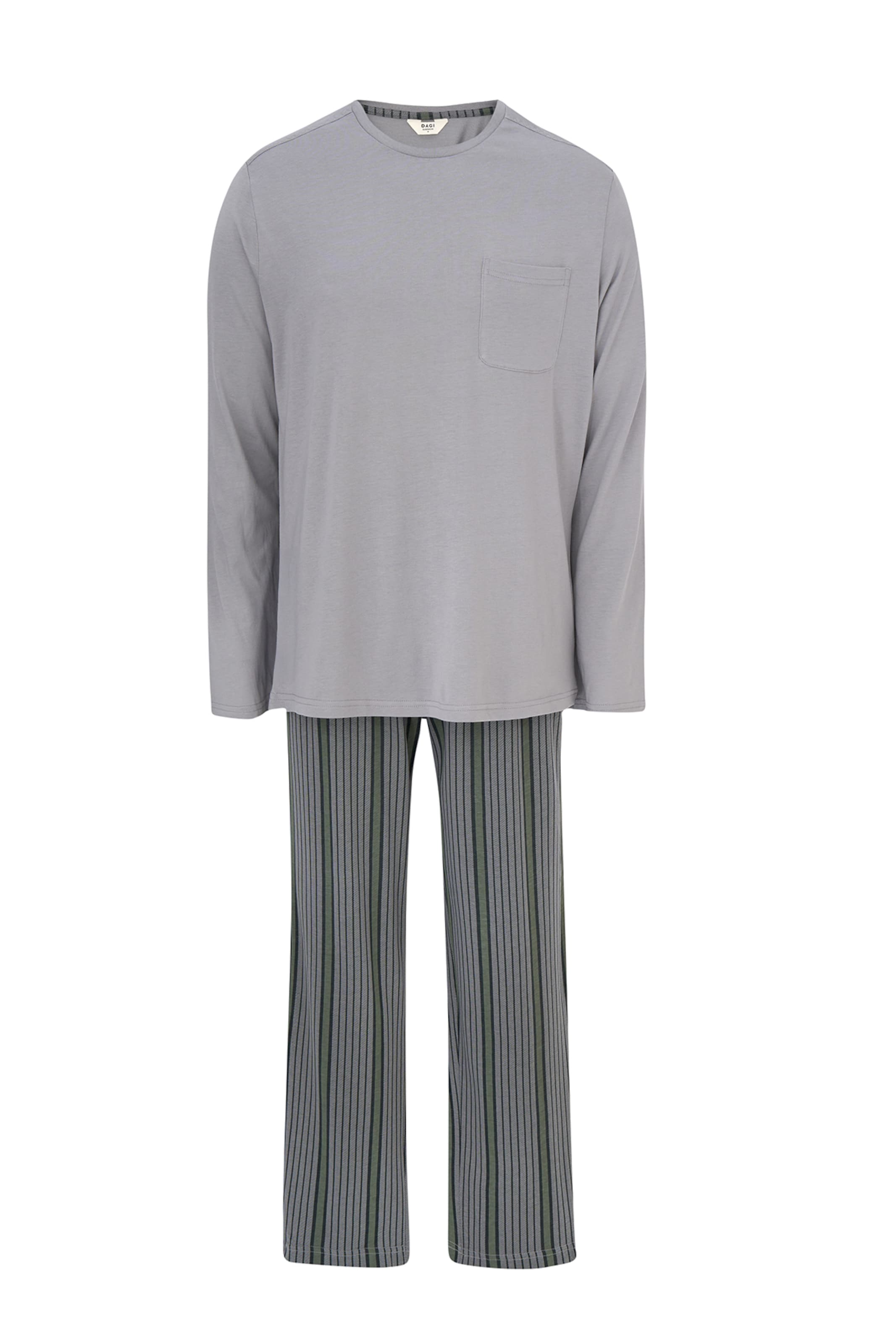 Dagi Пижама длинная в Светло-серый / Зеленый, Обзор товара