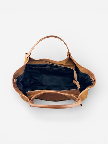 Cheval Firenze Schoudertas 'Madera Suede' in Beige