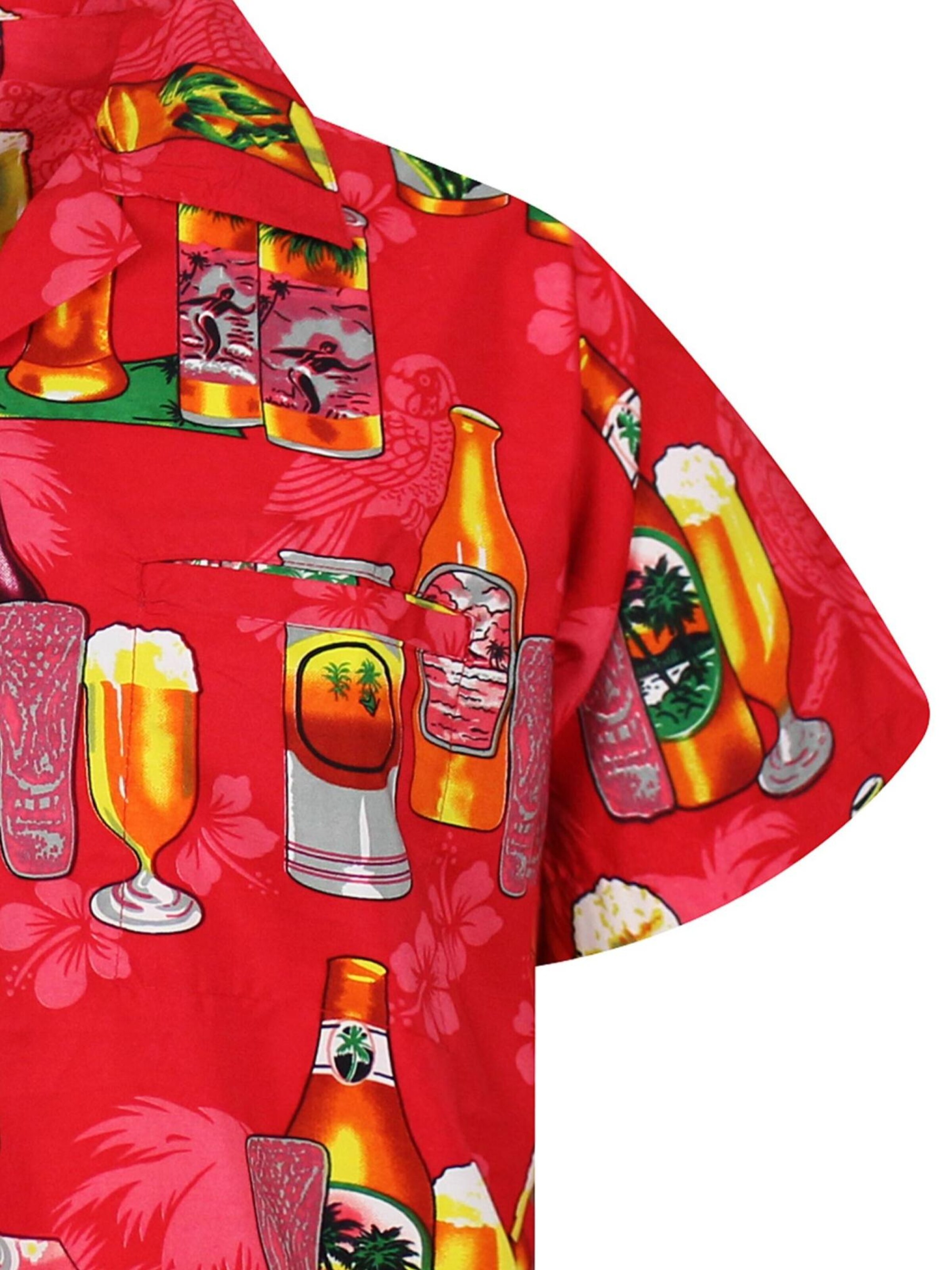 King Kameha Shirt 'Beerbottle' in Red
