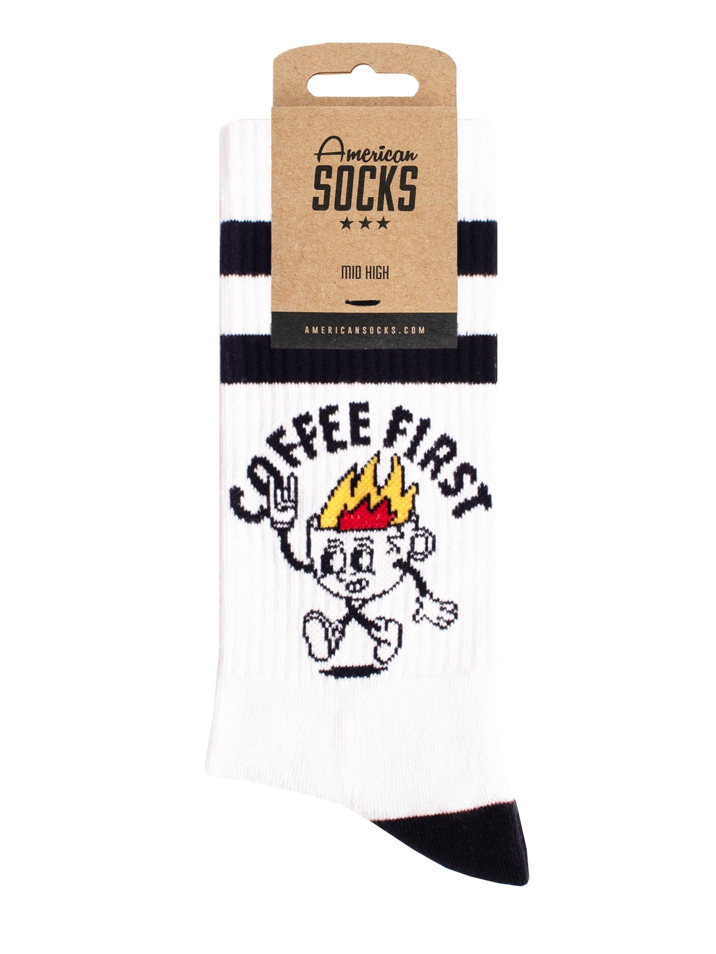 American Socks Socks 'Coffee First' in White