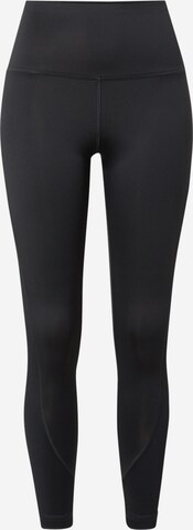 Skinny Pantaloni sport de la Reebok pe negru: față