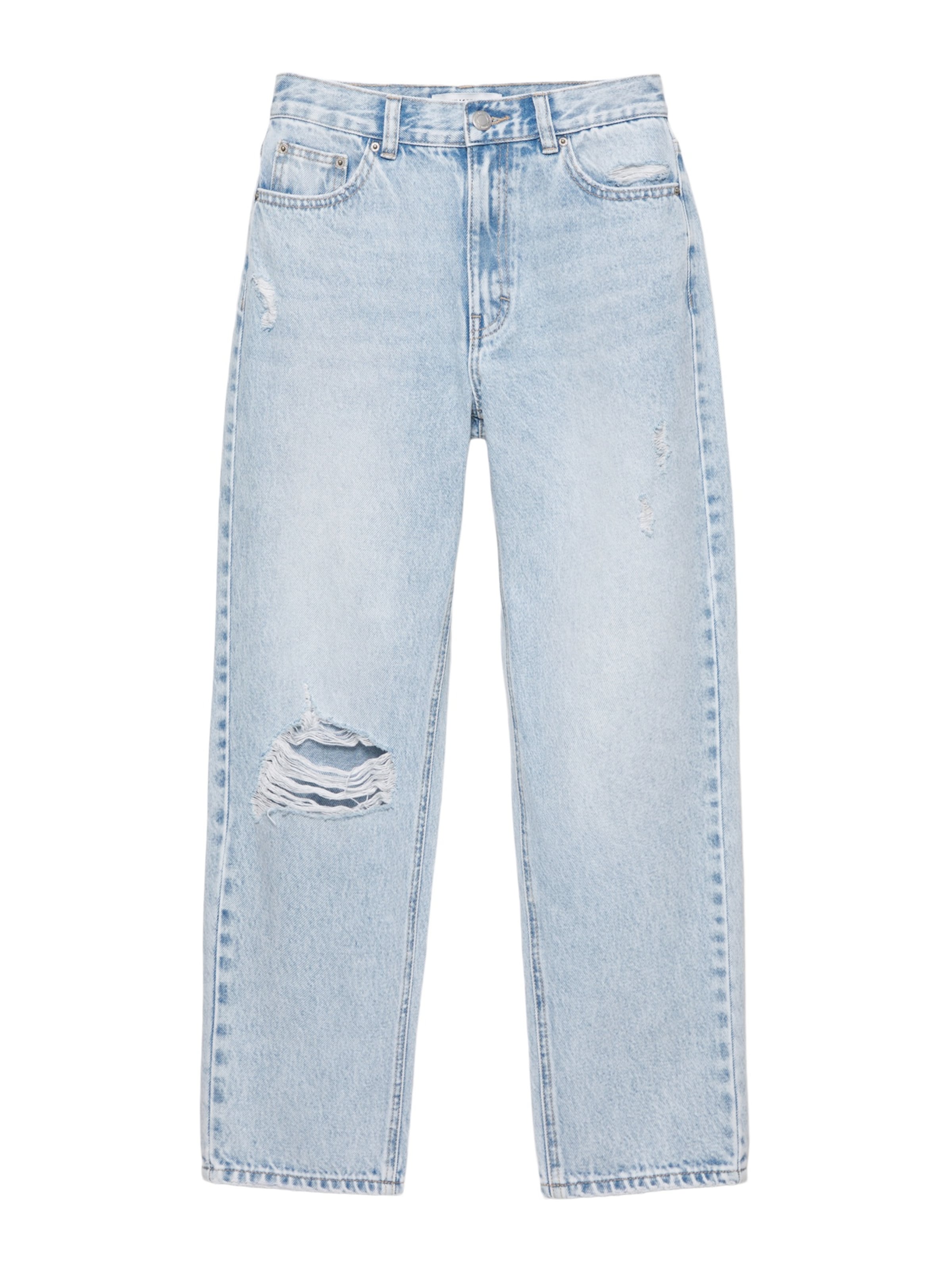 Tapered Jeans de la Pull&Bear pe albastru: față