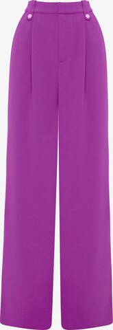 Tussah Wide leg Trousers in Purple: front