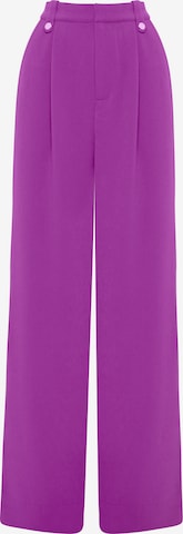 Tussah Wide leg Trousers in Purple: front